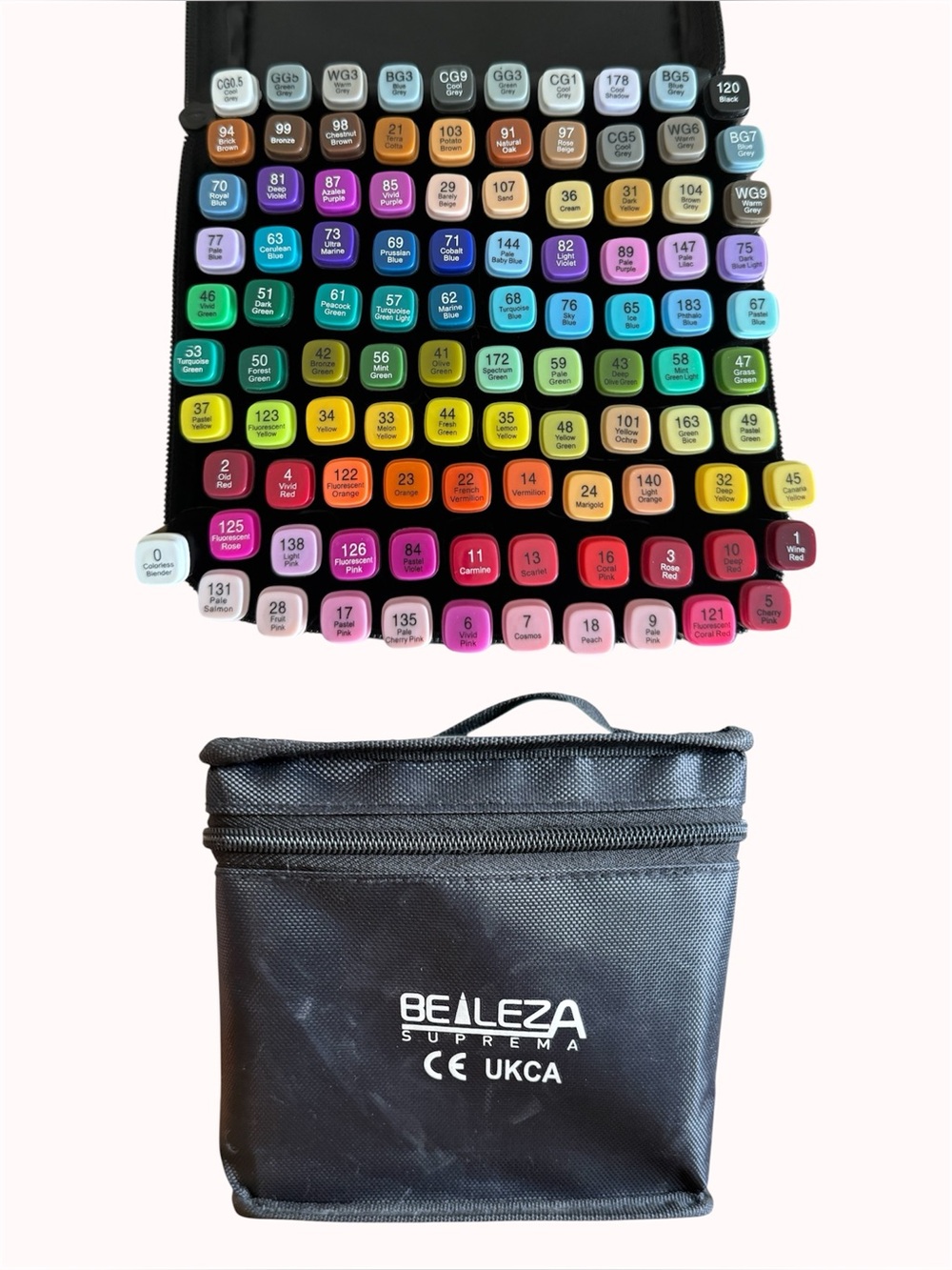 101 colourful alcohol markers + carrying case